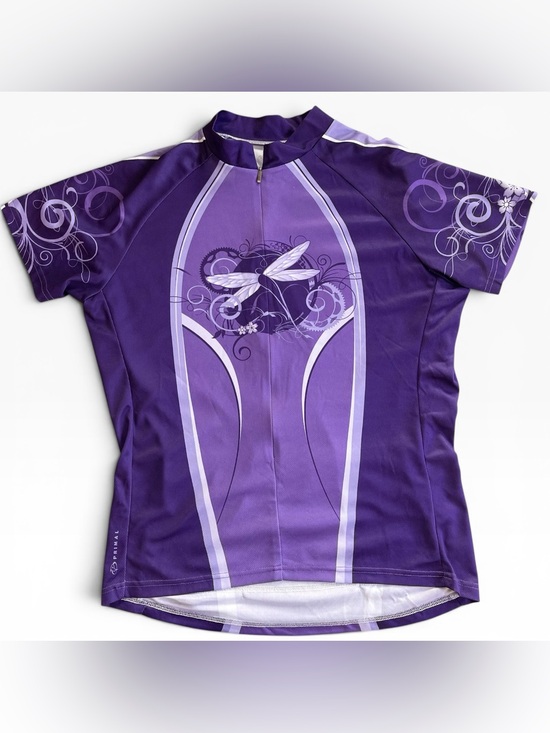 primal Tops - Primal Wear Women’s Purple Dragonfly Chrysalis Cycling Jersey L Front Zip